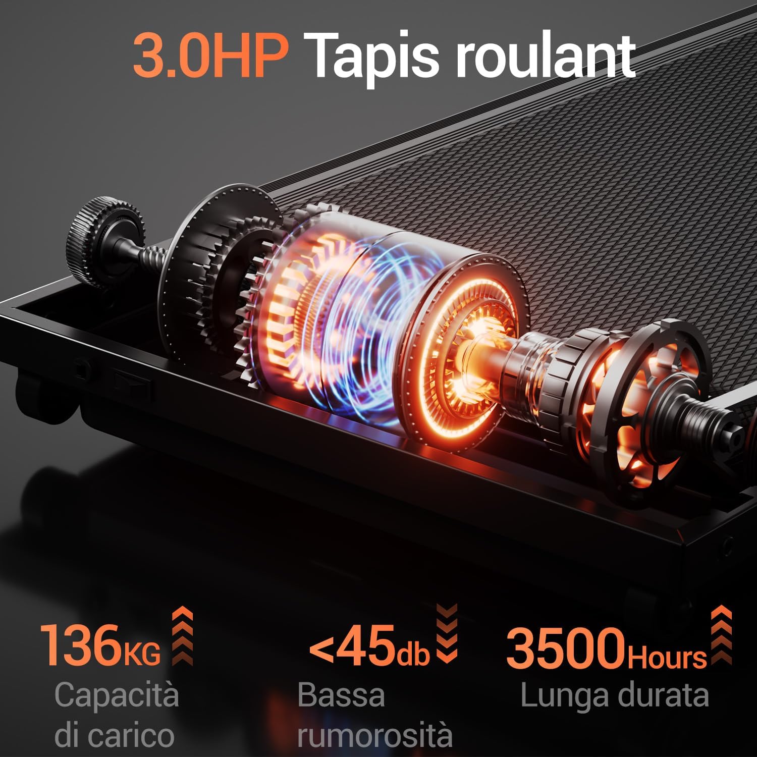 Thumbnail 4 de UMAY Tapis Roulant Salvaspazio con Inclinazione 15% – Prestazioni e Comfort per l’allenamento domestico