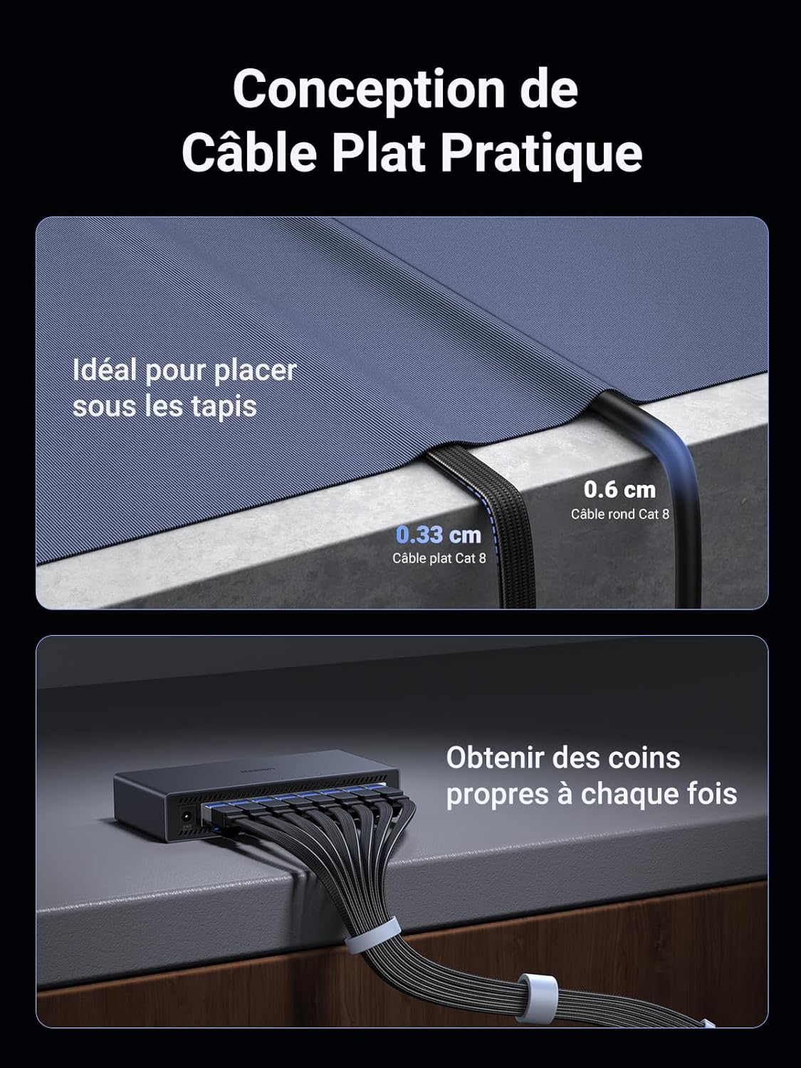 Thumbnail 2 de UGREEN Cat 8 câble Ethernet 0,5 m 💻