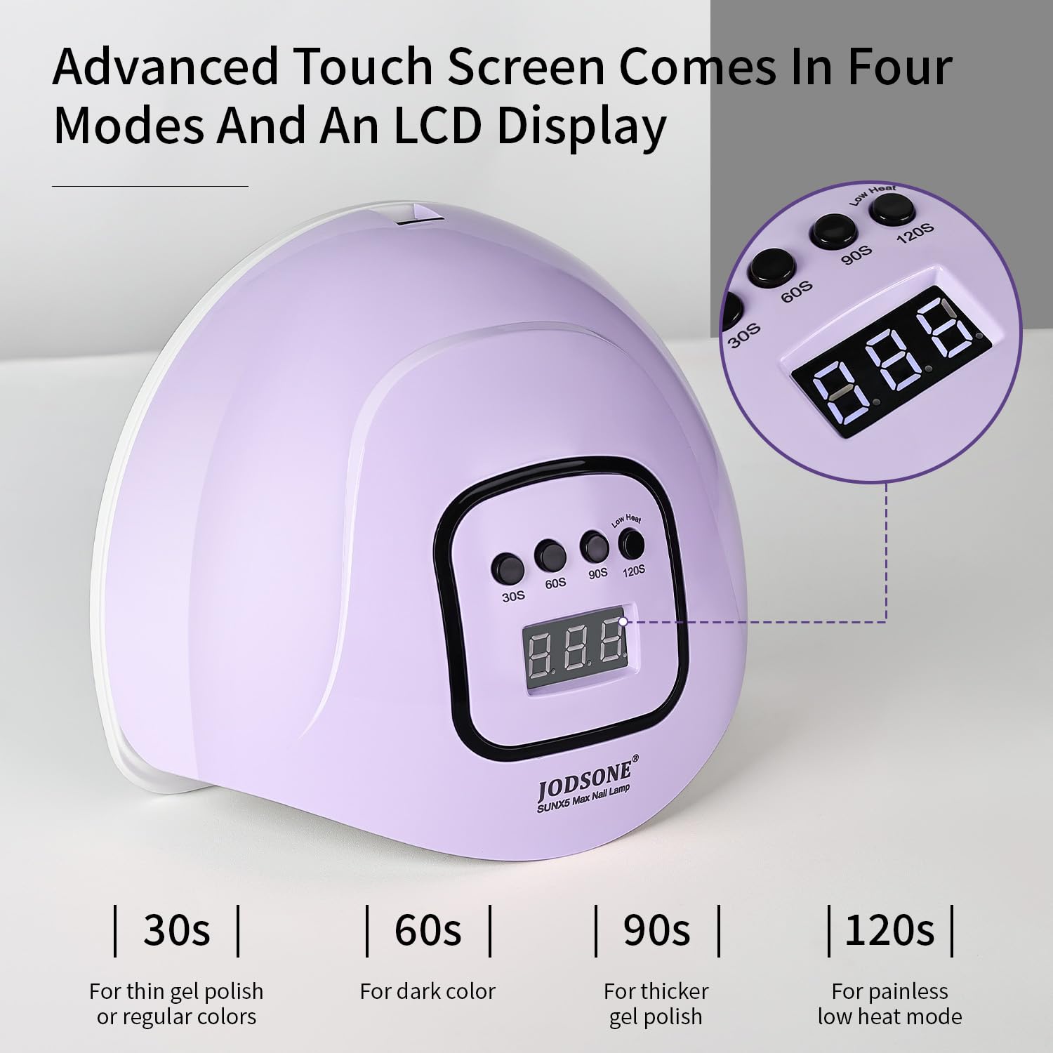 Detalle 2 de JODSONE U V LED Nail Lamp 120s Timer