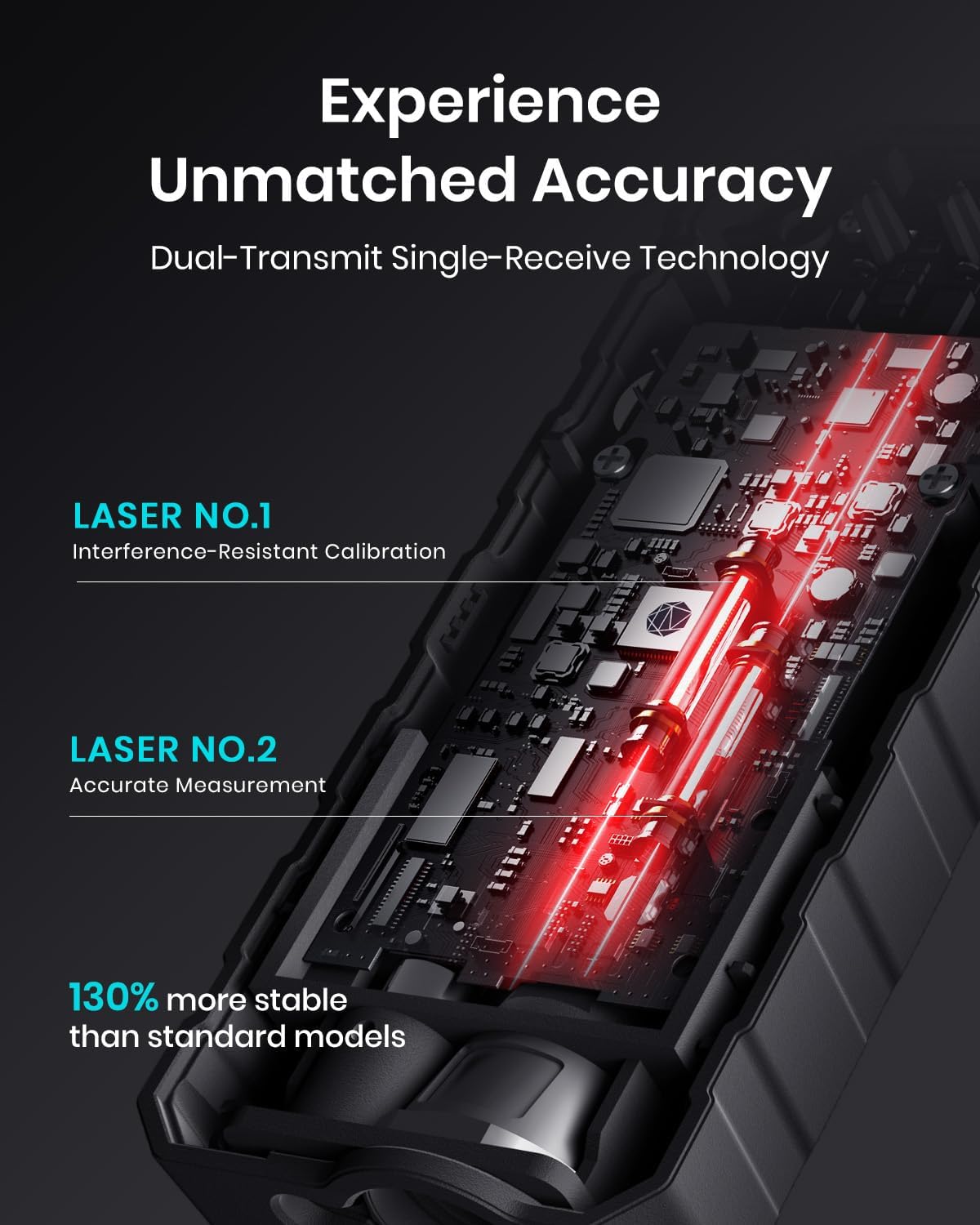 Detalle de MiLESEEY 120M Laser Measure Device – 229ft Digital Laser Tape with Angle Sensor