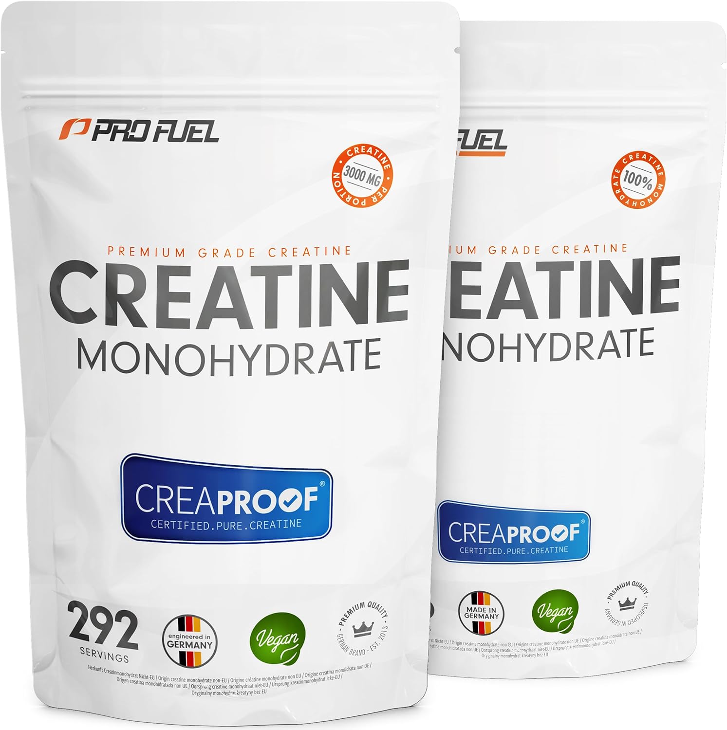 Thumbnail 6 de CREAPROOF® Creatin Monohydrat 1000 g – 3 g Creatin pro Portion, vegan, Laboranalysen pro Charge