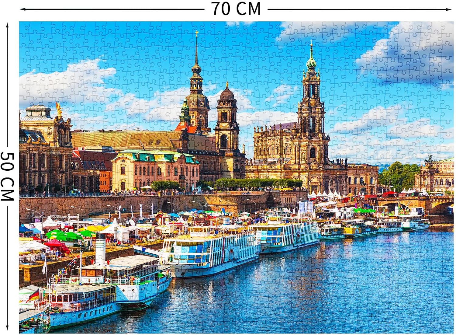 Detalle de HUADADA Puzzle mit Dresden-Motiv, 1000 Teile für Erwachsene & Kinder (70 x 50 cm)