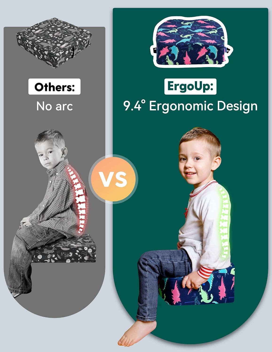 Thumbnail 1 de Babelio Ergo-Designed Booster Seat Dining Chair in Blue Dino for Toddlers (18 Months to 5 Years)