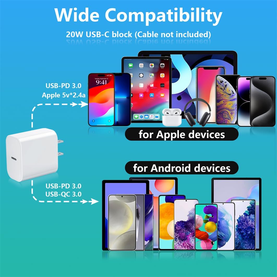 Thumbnail 6 de Fast USB-C Charger Block 20W USB-C Power Adapter 📱