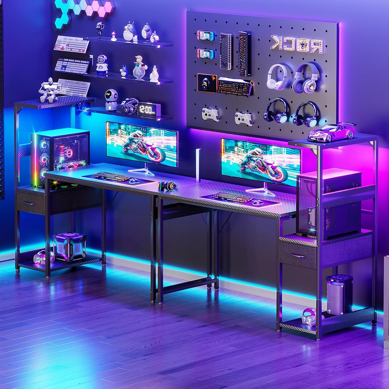 Thumbnail 6 de Gaming Tisch Coleshome 120×48 cm mit LED