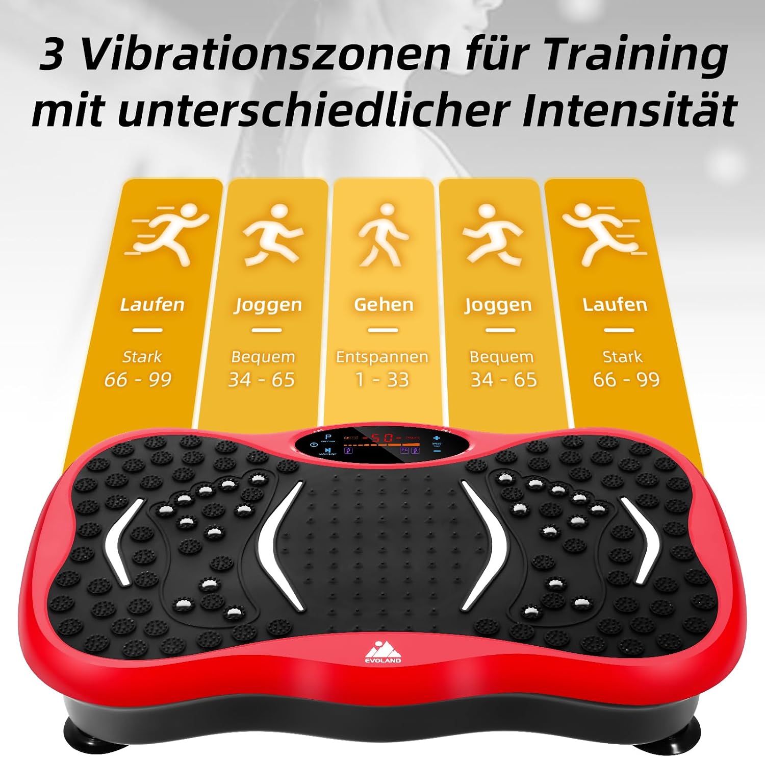Thumbnail 3 de EVOLAND Vibrationsplatte 99 Intensitätsstufen