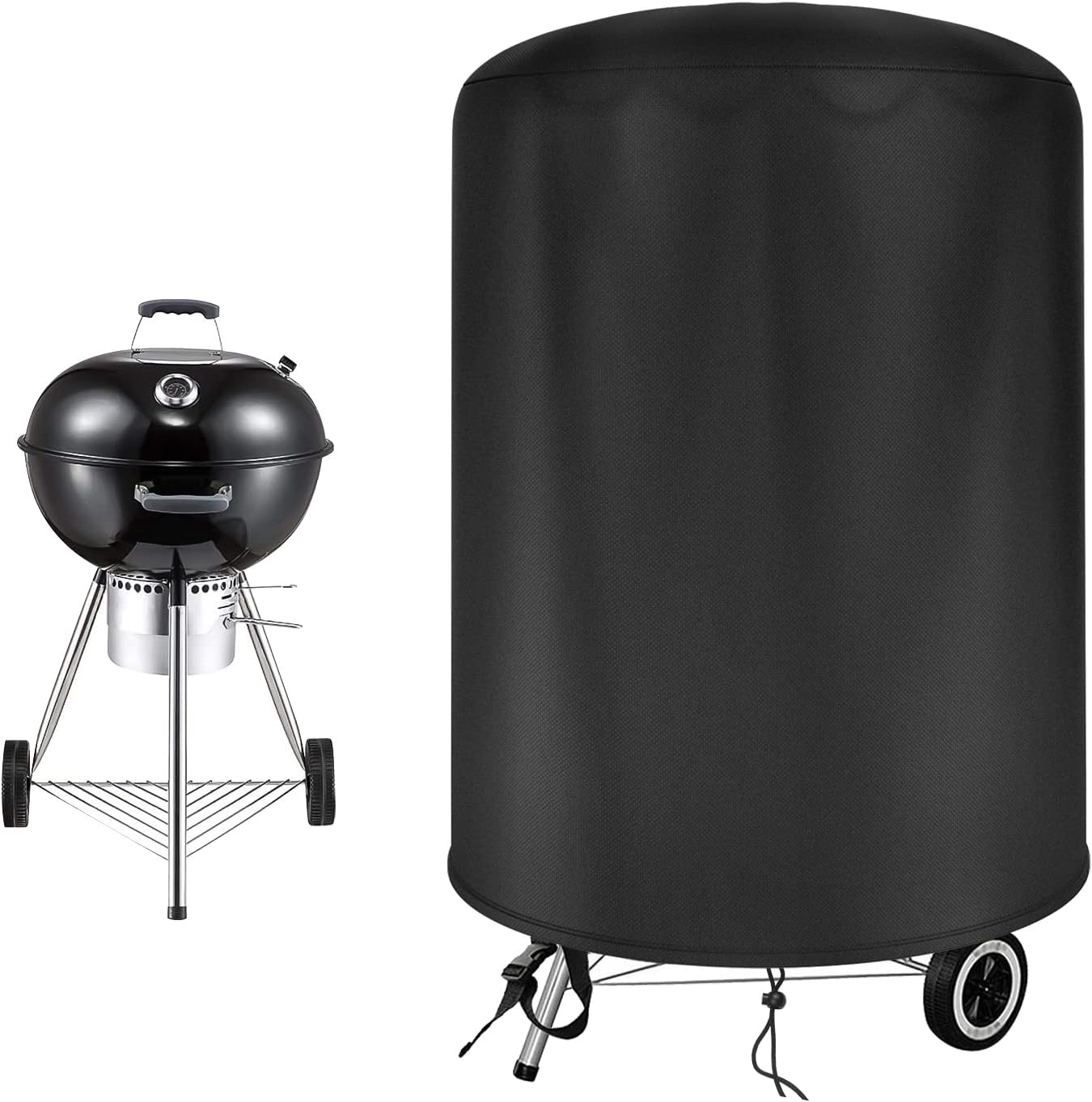 Detalle de Raweao Kettle BBQ Cover 57cm for Weber – Waterproof 500D Oxford, Φ71x68cm