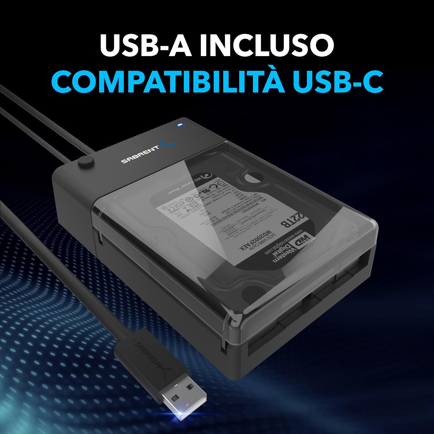 Detalle de SABRENT EC-DFLT docking USB 3.2 SSD/HDD SATA