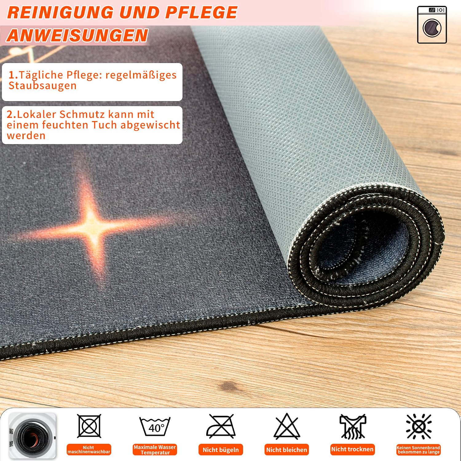 Detalle de OUUTMEE Schlagzeugteppich 152x122 cm – rutschfeste, schalldämmende Unterlage für Drums