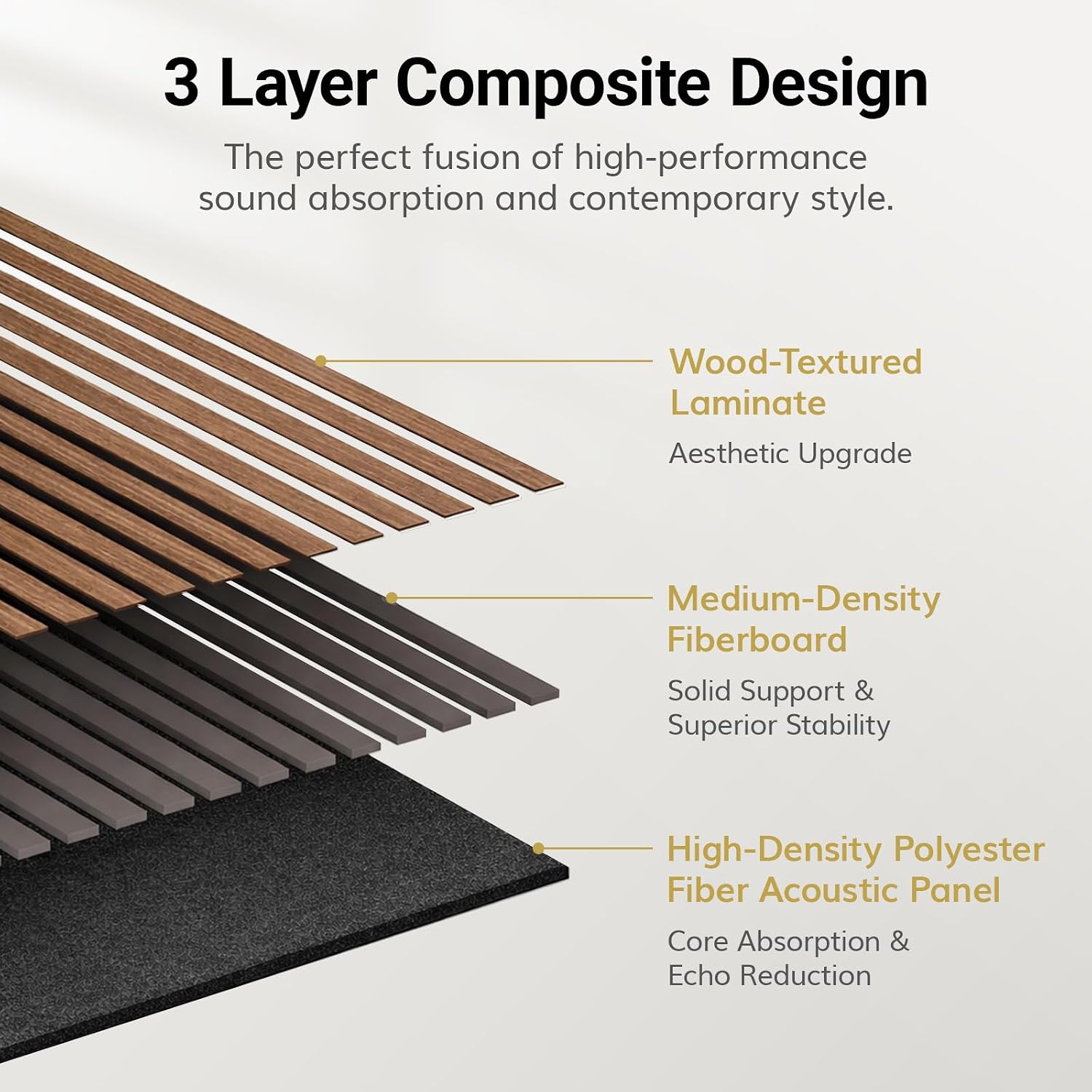 Detalle de TONOR 25070 Wooden Acoustic Wall Panels, 2 Pack, Dark Walnut, 1.44 m²