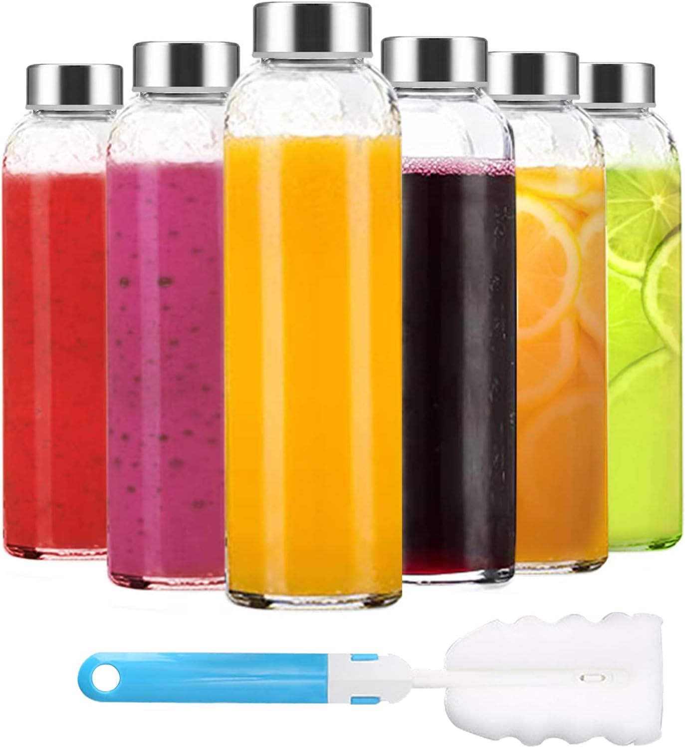 Detalle de Luxfuel Clear Glass Bottles 18 oz reusable bottles