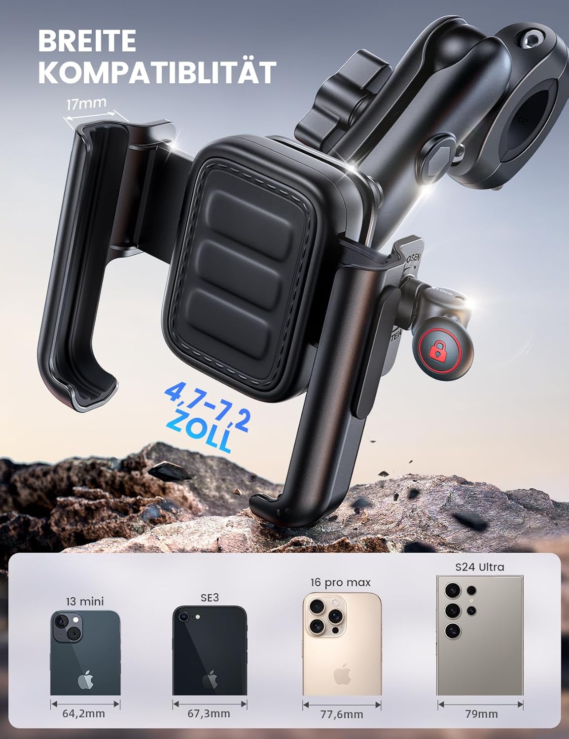 Thumbnail 5 de Lamicall Handyhalterung Motorrad 4,7–7,2 Zoll