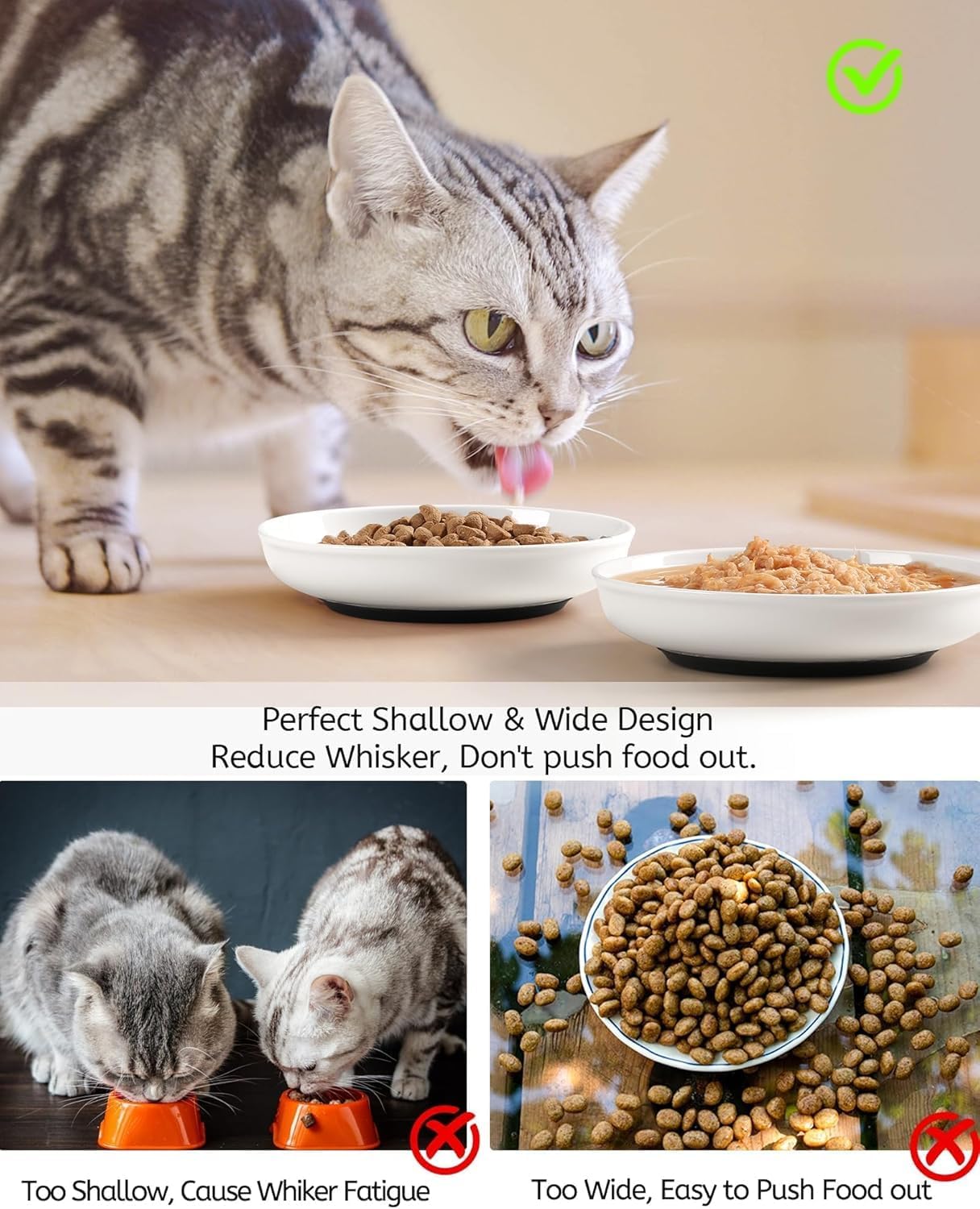 Thumbnail 5 de Wellbro Ceramic Cat Bowls 3‑pack