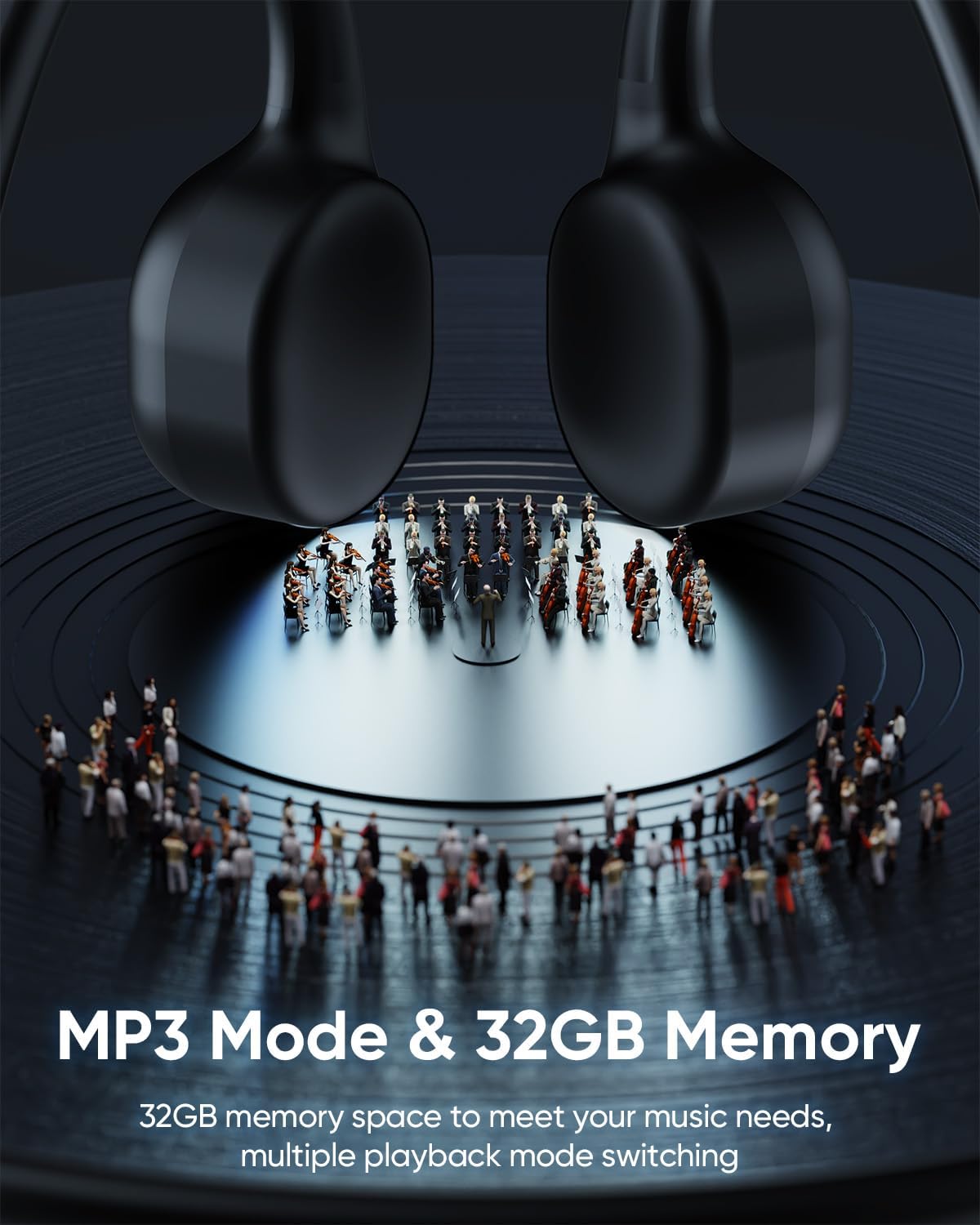 Thumbnail 4 de Swimming Headphones with 32GB MP3, IP68 Bone Conduction Open-Ear Headset