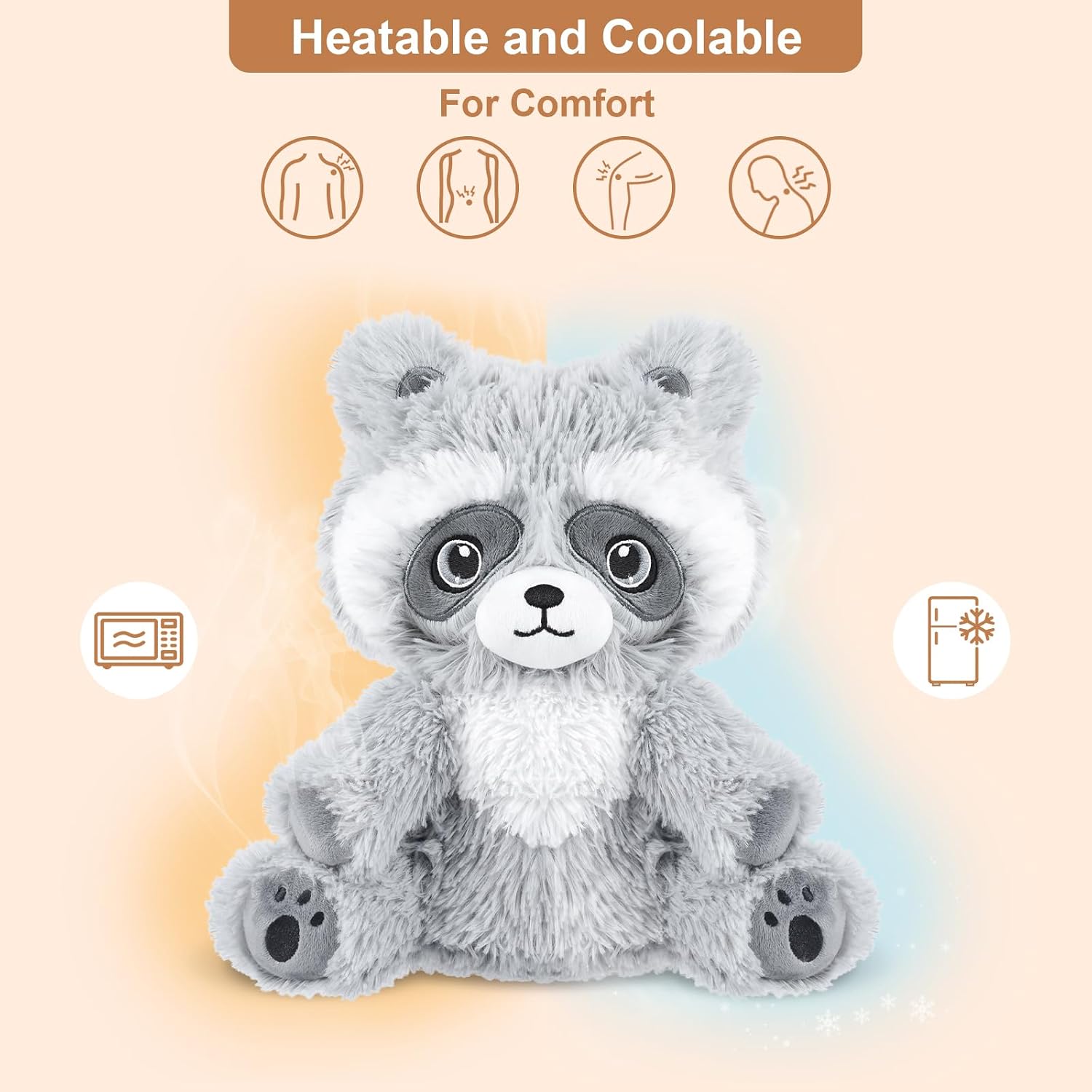 Detalle 2 de SuzziPals Heatable & Coolable Raccoon Plush 1 🔥🐾