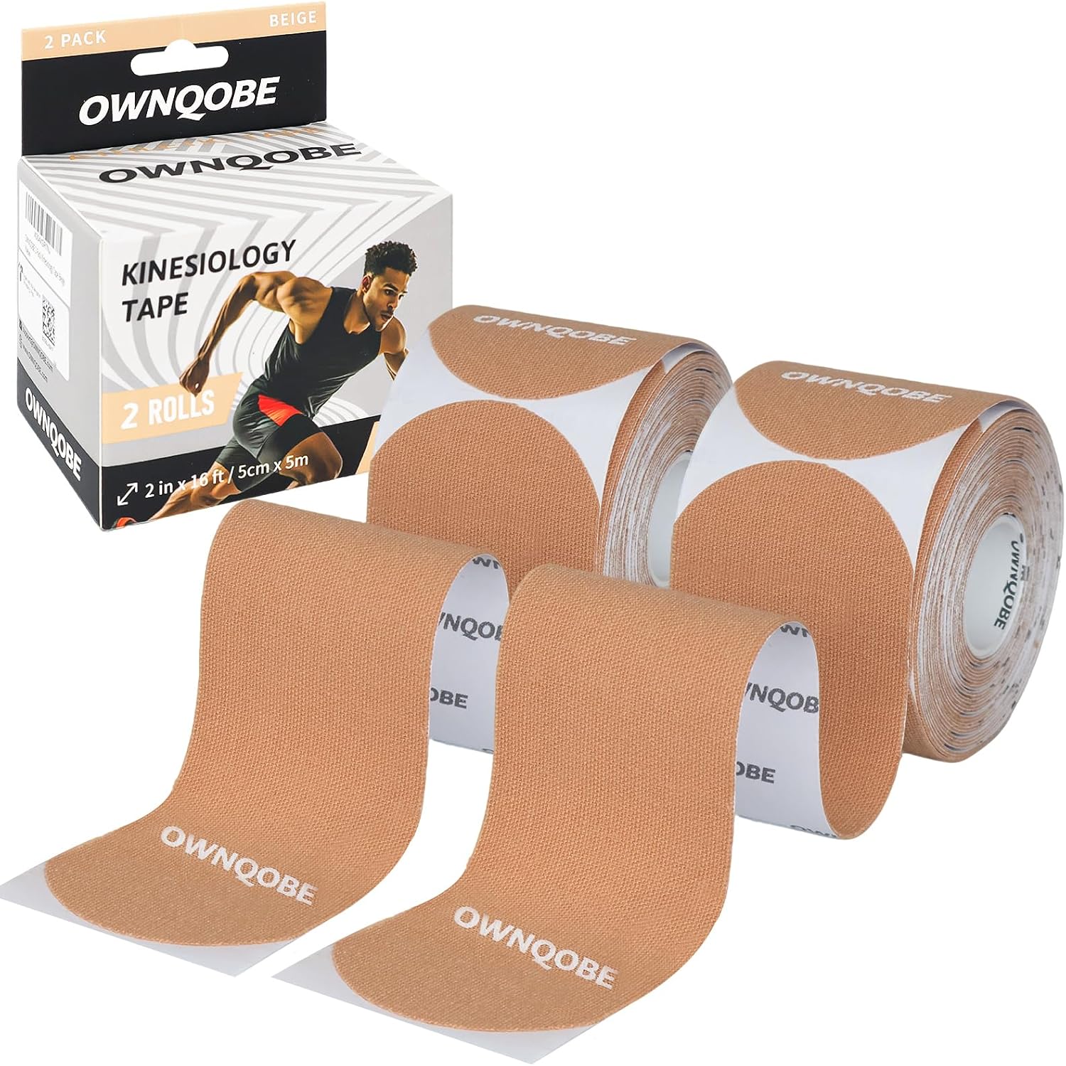 Detalle de OWNQOBE Kinesiology Tape, 40 Precut Waterproof Cotton Strips