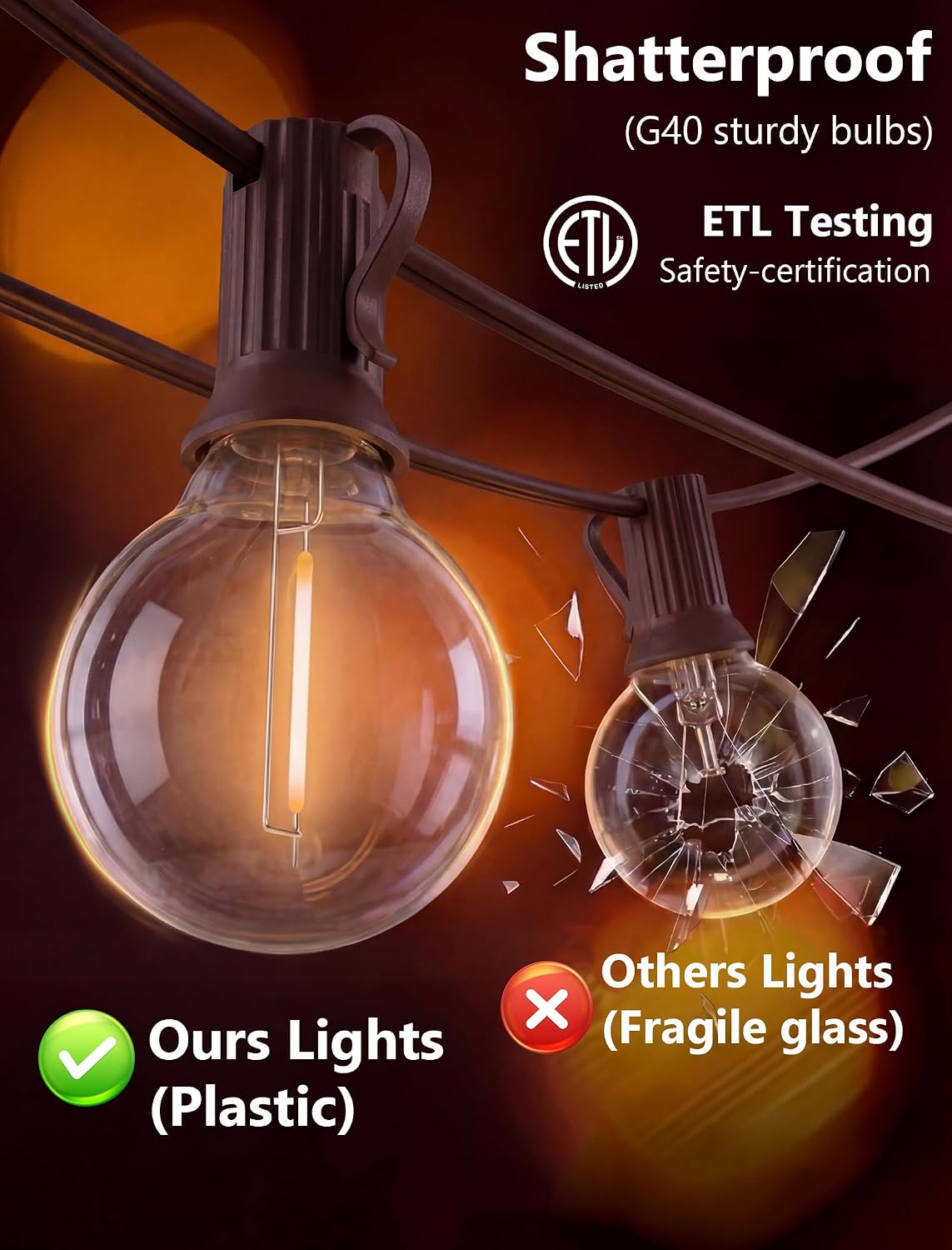 Thumbnail 6 de LED Globe String Lights, 50-Foot
