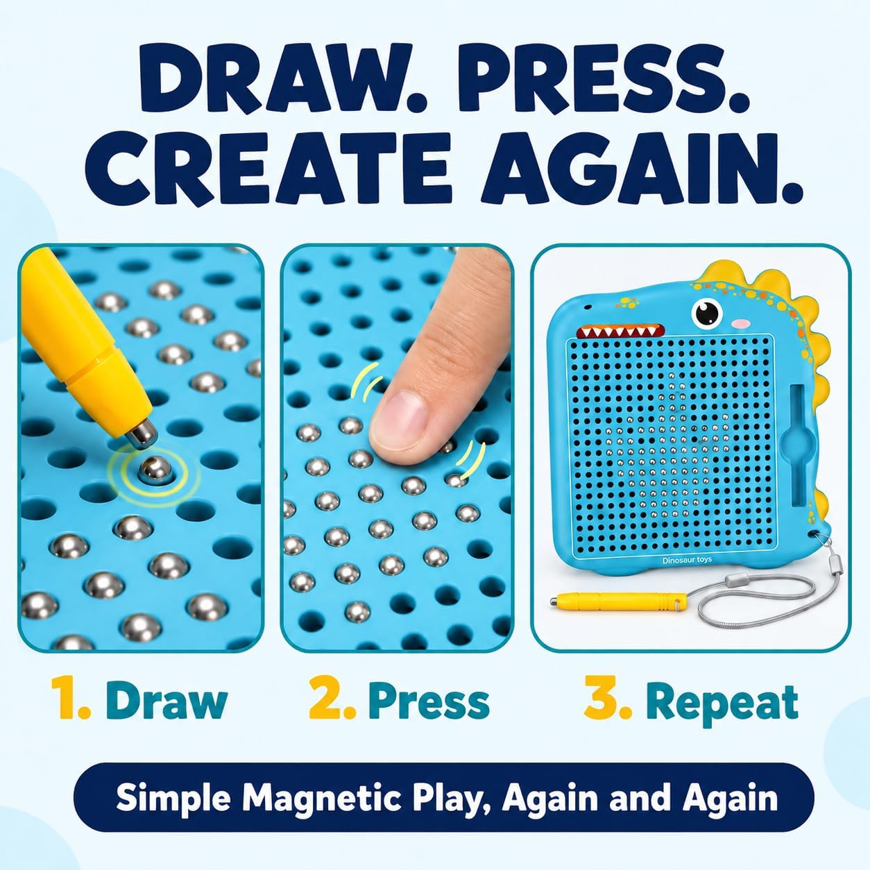 Detalle 1 de Magnetic Drawing Board for Kids, 8.15 x 7.6 Inches