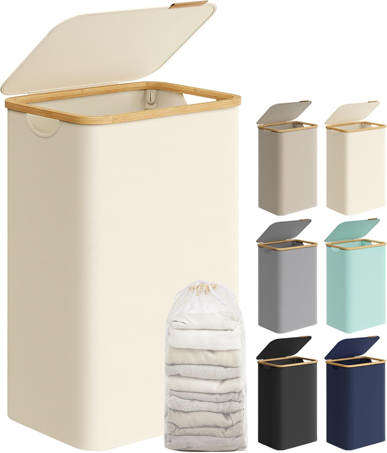 Detalle de SONGMICS LCB509W01 90L laundry basket
