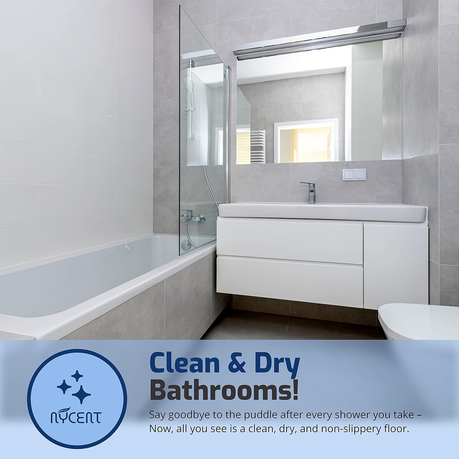 Detalle de NYCENT Shower Door Seal Strip for 4-6mm Glass (90cm) – Transparent, Adjustable, Up to 20mm Gap