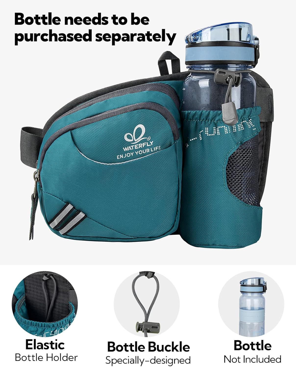 Thumbnail 2 de Waterfly Waist Fanny Pack with 650 ml Bottle Holder – water-repellent waist bag for dog walks