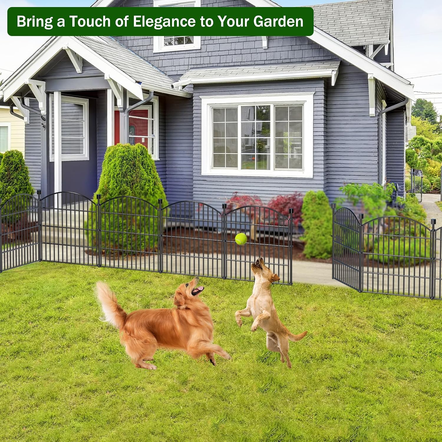 Thumbnail 6 de 10 Panels No Dig Decorative Garden Fence with Gate – 61 cm H x 6.1 m L