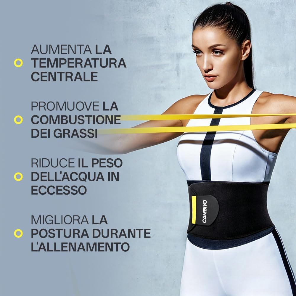 Detalle de CAMBIVO Fascia Addominale Dimagrante regolabile per allenamento e supporto 🧍