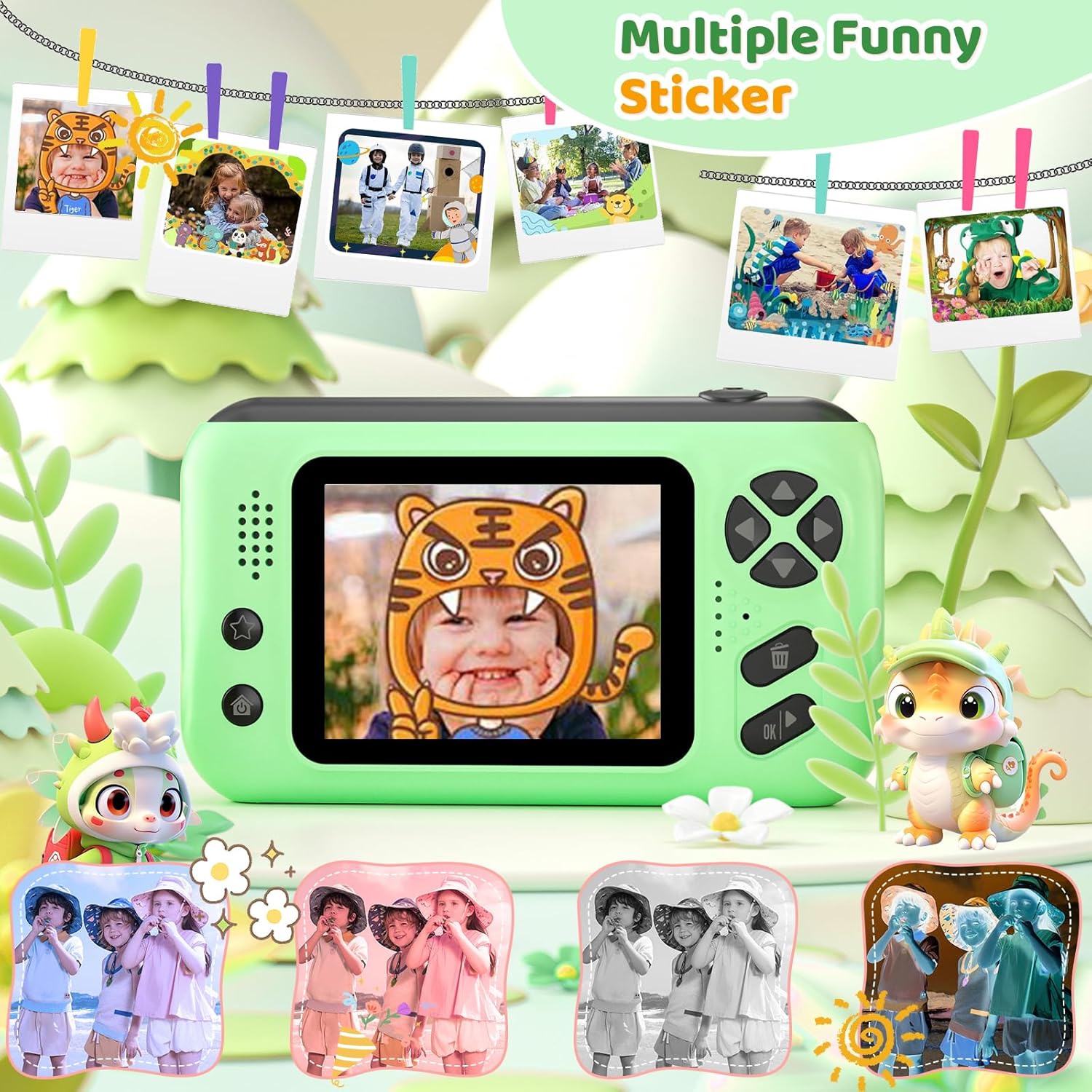 Thumbnail 3 de Makolle Kids Camera: 180° Flip Selfie Cam with 32GB Card for Kids Aged 3–10