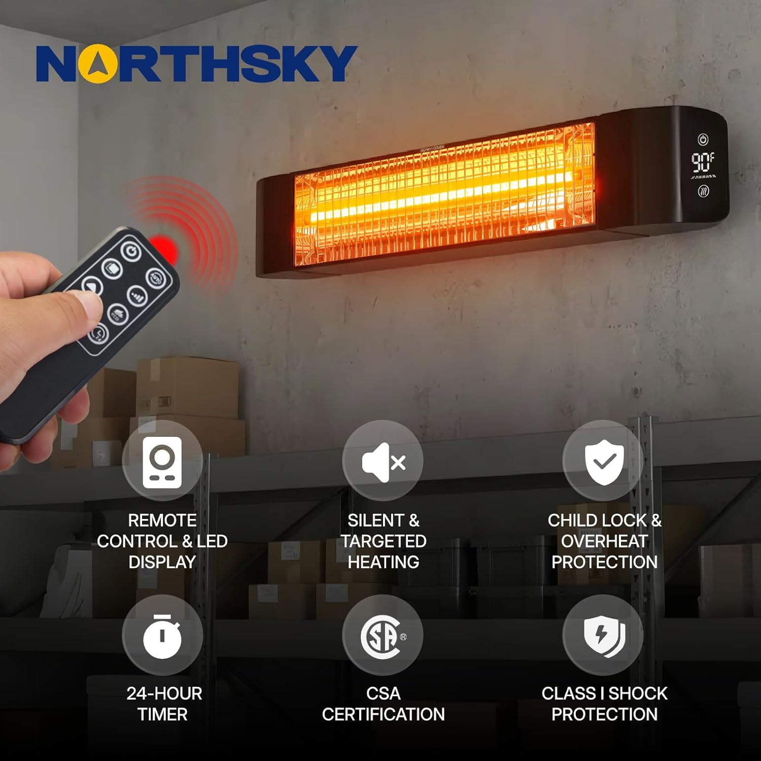 Thumbnail 1 de Electric Outdoor Heater 1500W Patio Heater