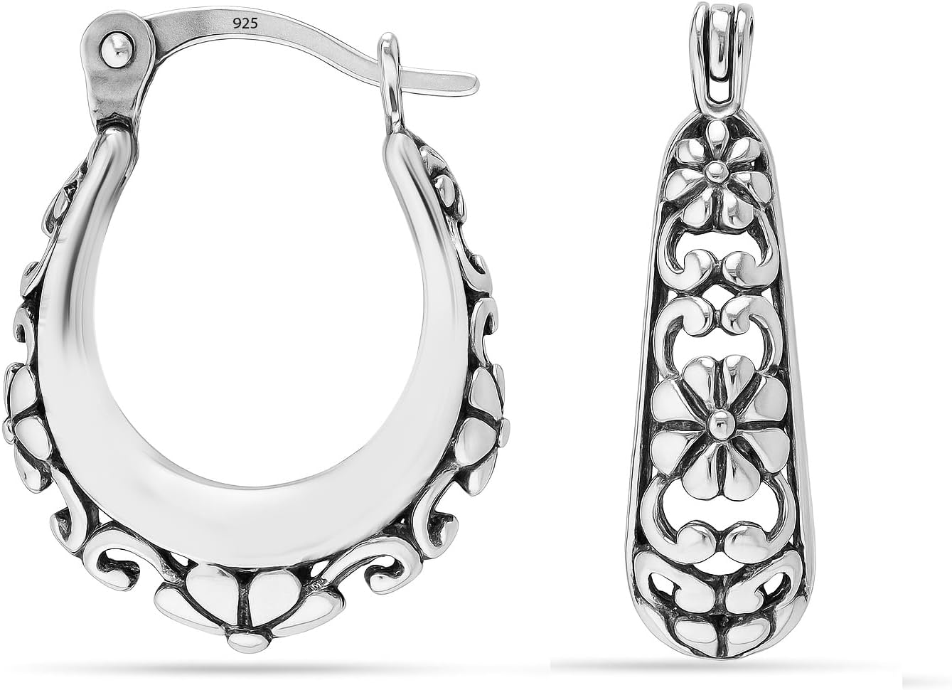 Detalle de LeCalla 925 Sterling Silber filigrane Ohrringe
