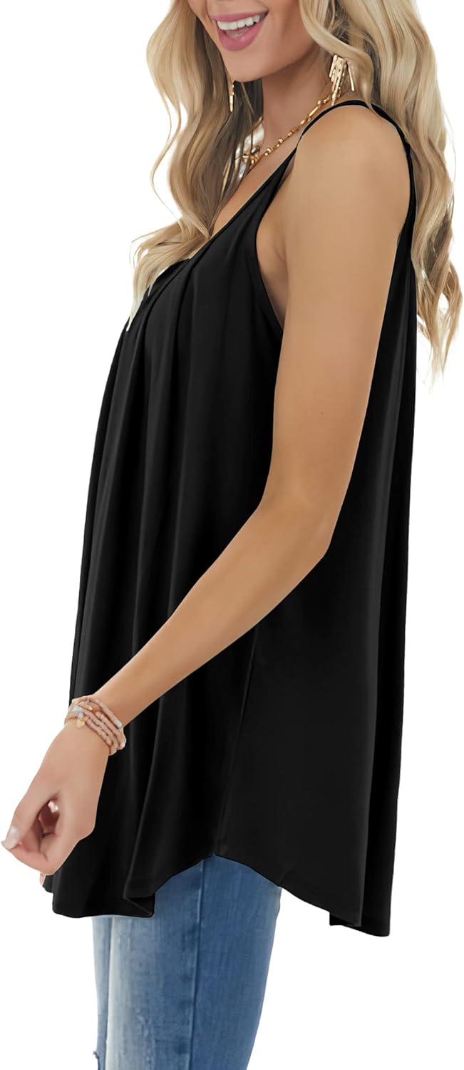 Detalle de Geifa Women’s Summer Tank Tops (Scoop Neck, Adjustable Spaghetti Straps)