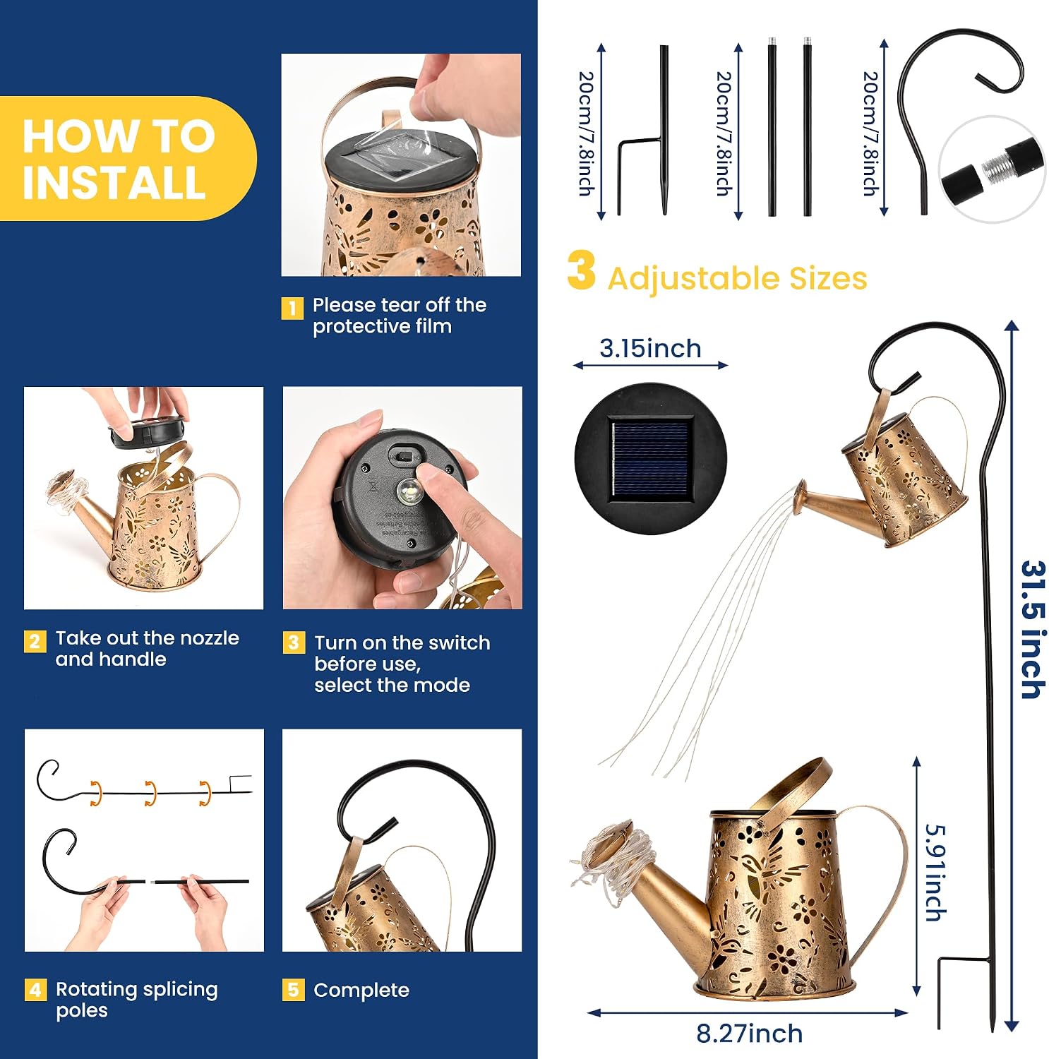 Thumbnail 6 de PATIOPIA Solar Garden Lights, Metal