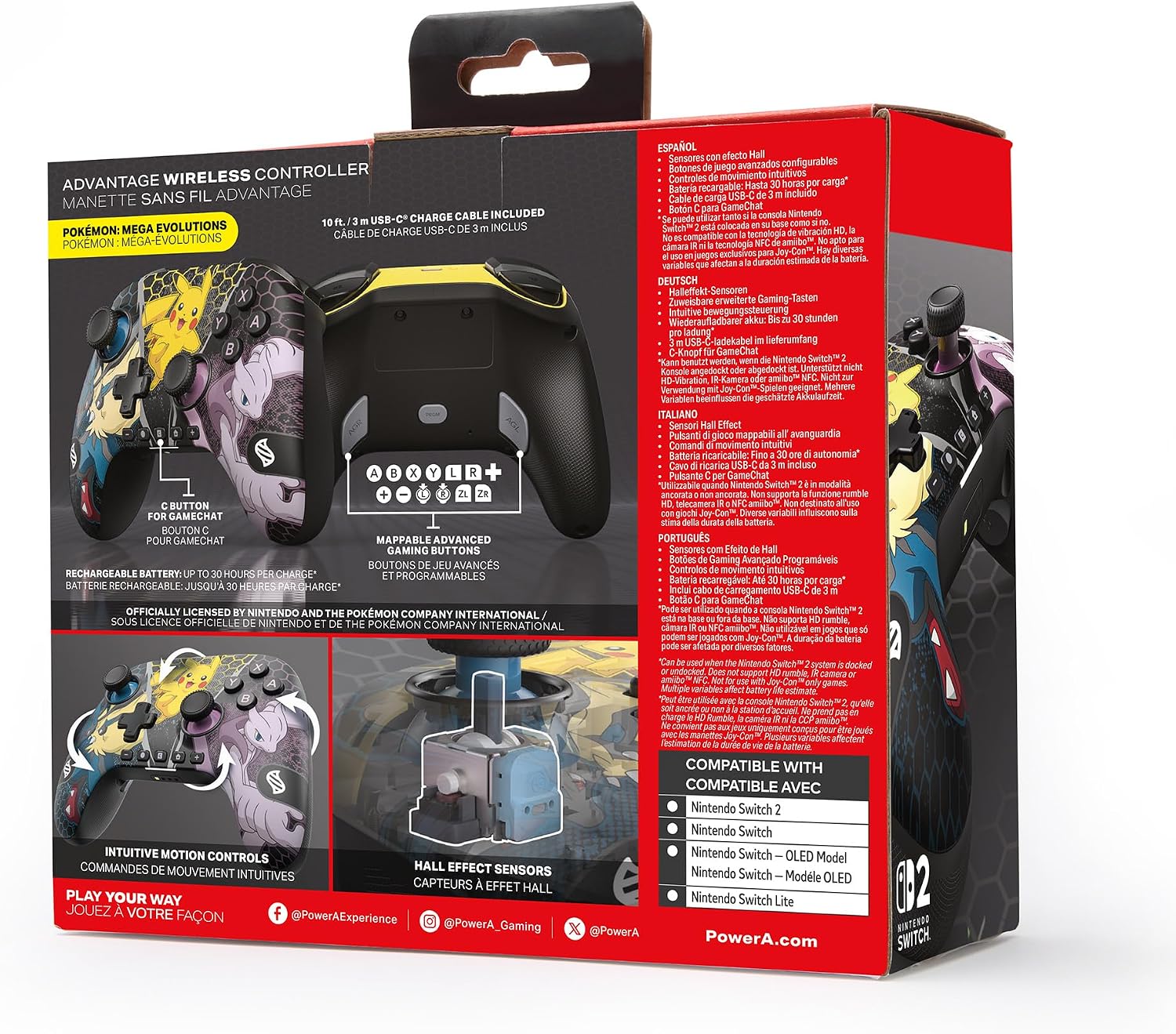 Detalle 2 de PowerA Manette Advantage pour Nintendo Switch 2 30 h