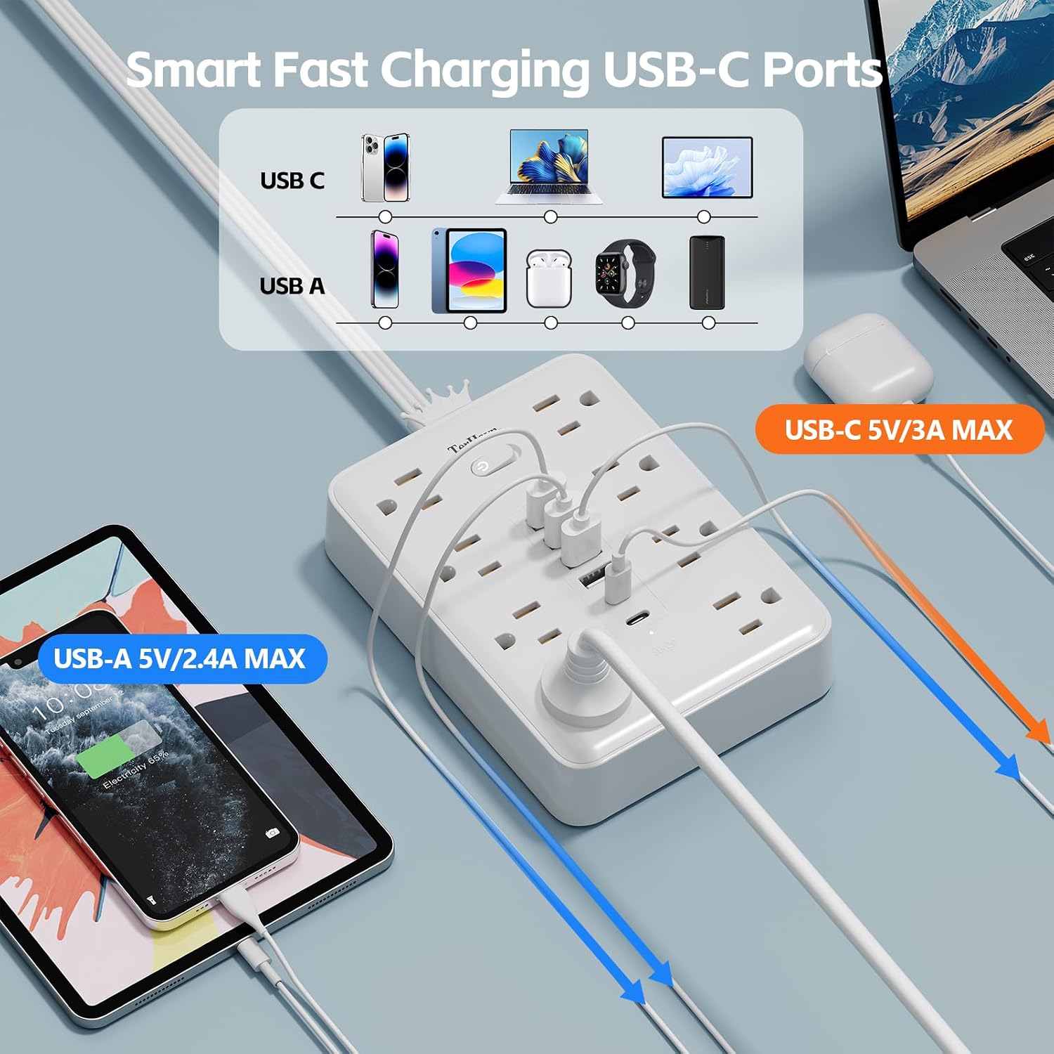Detalle 1 de Surge Protector Power Strip, 5-Foot Cord