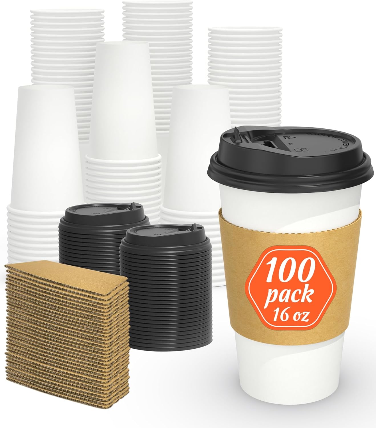 Dealusy Disposable Coffee Cups 16 oz ☕