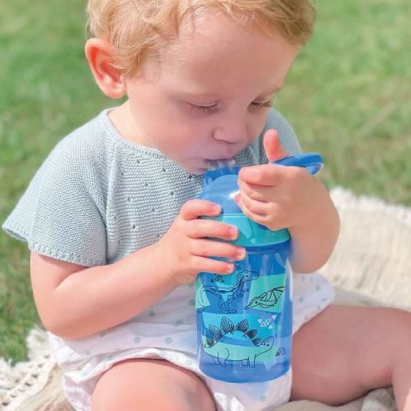 Detalle 2 de Nuby Incredible Gulp – Pack de 2 biberones de aprendizaje 360 ml con pico suave y sistema anti-fugas