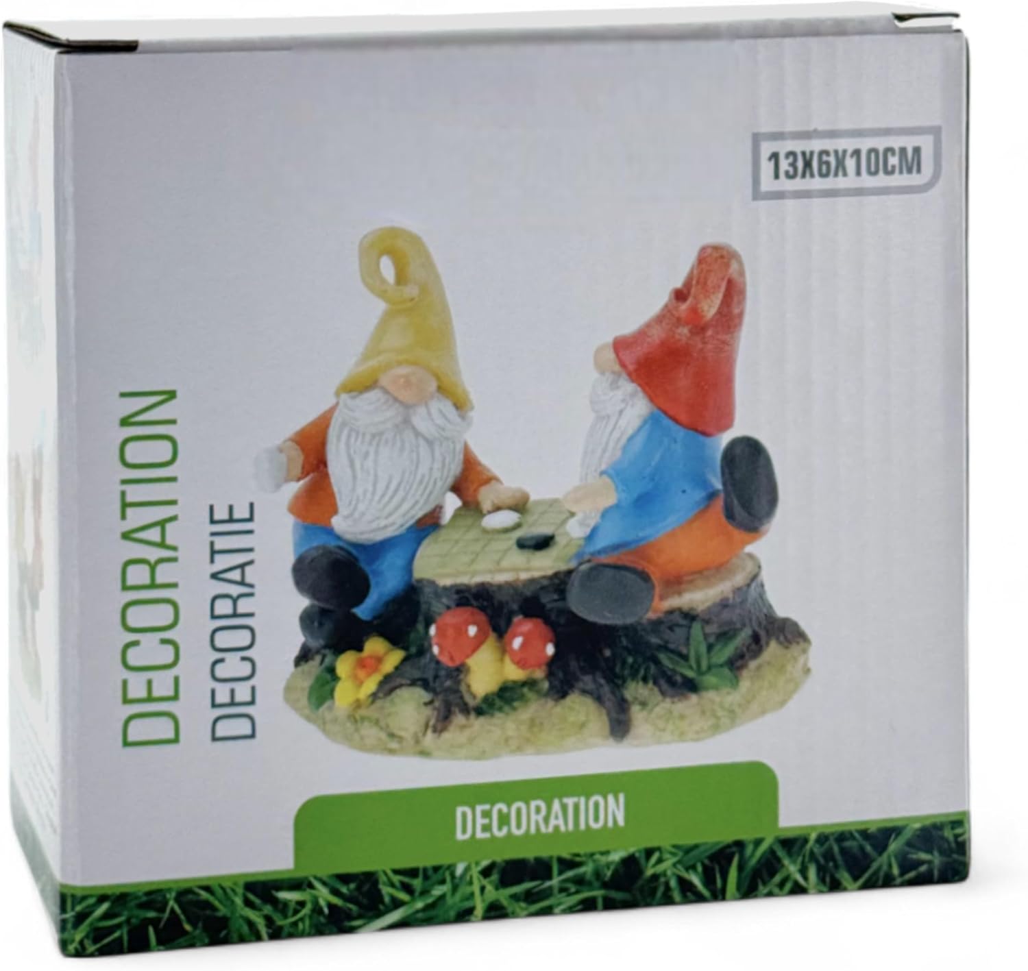 Detalle de MIJOMA Gartenzwerge Dekofigur wetterfest – Zwerge auf Wippe und im Spiel, 13x10x6 cm