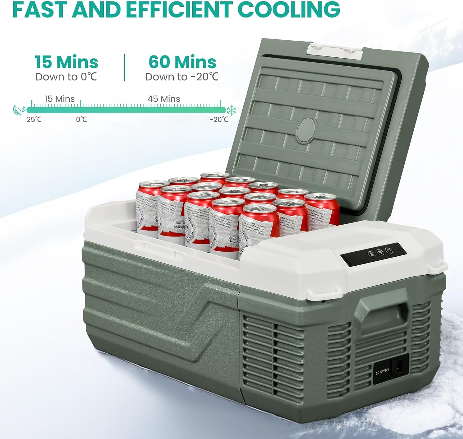 Thumbnail 2 de Alpicool NL15 15L Compressor Car Fridge Freezer – portable 12/24V DC & 100–240V AC cooling