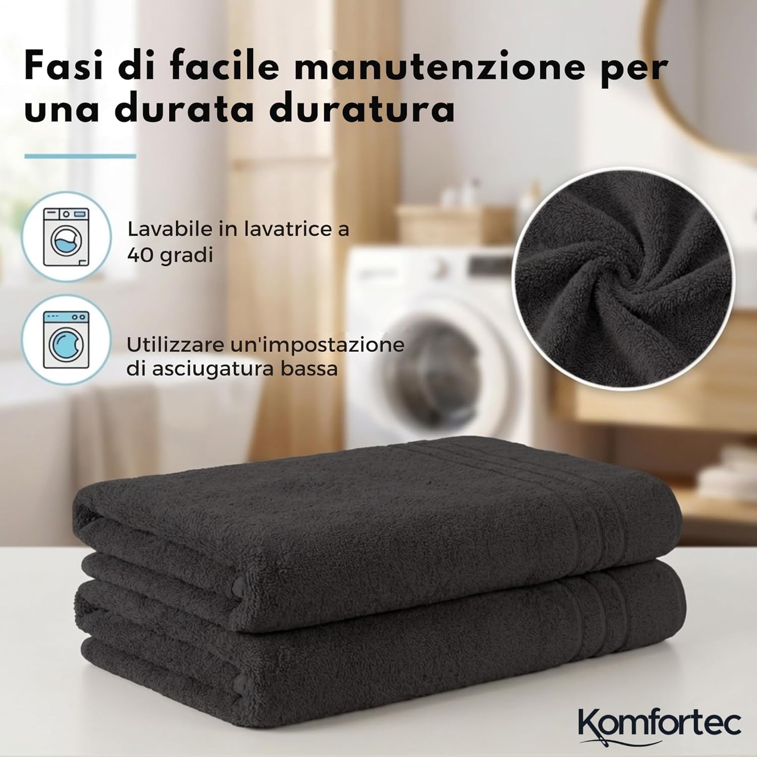 Thumbnail 2 de Komfortec Asciugamani Jumbo 80x200 cm