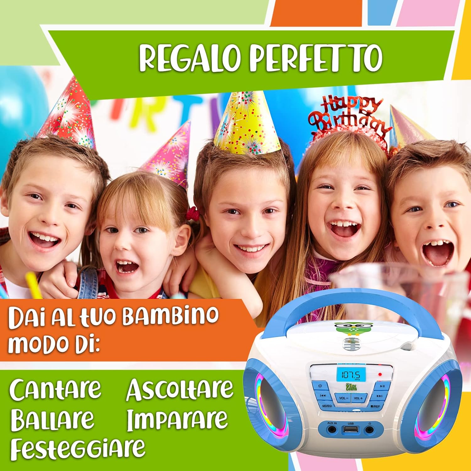 Thumbnail 5 de TinyGeeks Tunes Lettore CD bambini con Radio FM