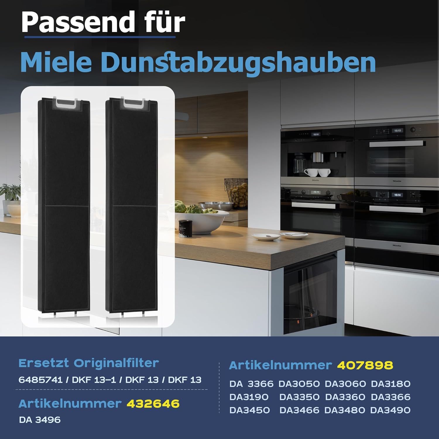 Thumbnail 1 de Yelid Aktivkohlefilter für Miele DKF13-1