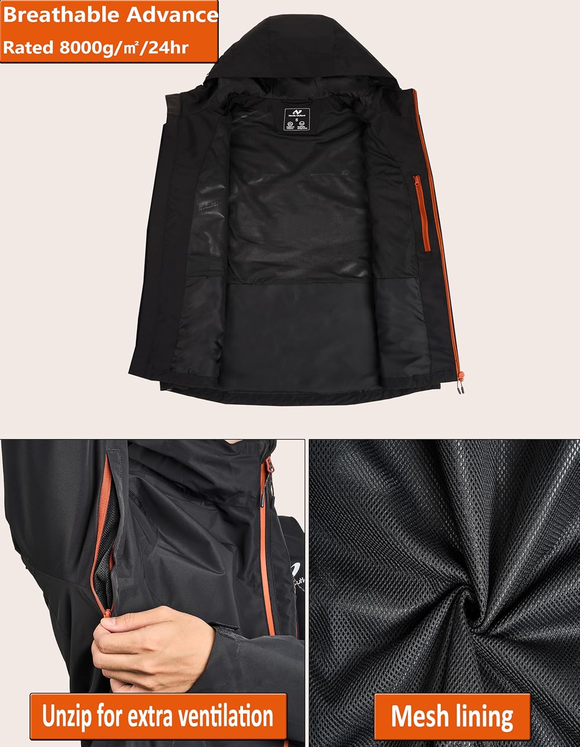 Thumbnail 2 de Lightweight waterproof rain jacket 10000mm