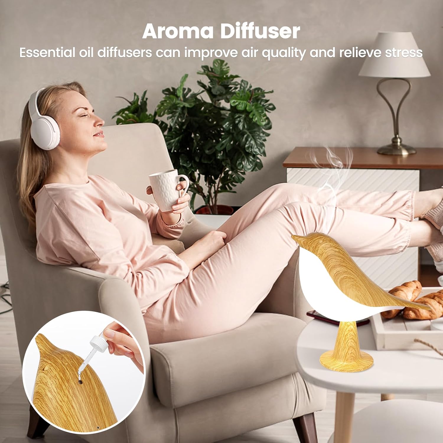 Thumbnail 6 de 2Pack Touch Control Bird-Shaped Table Lamps (USB Rechargeable, 3-Way Dimmable) for Bedroom, Kids & Home