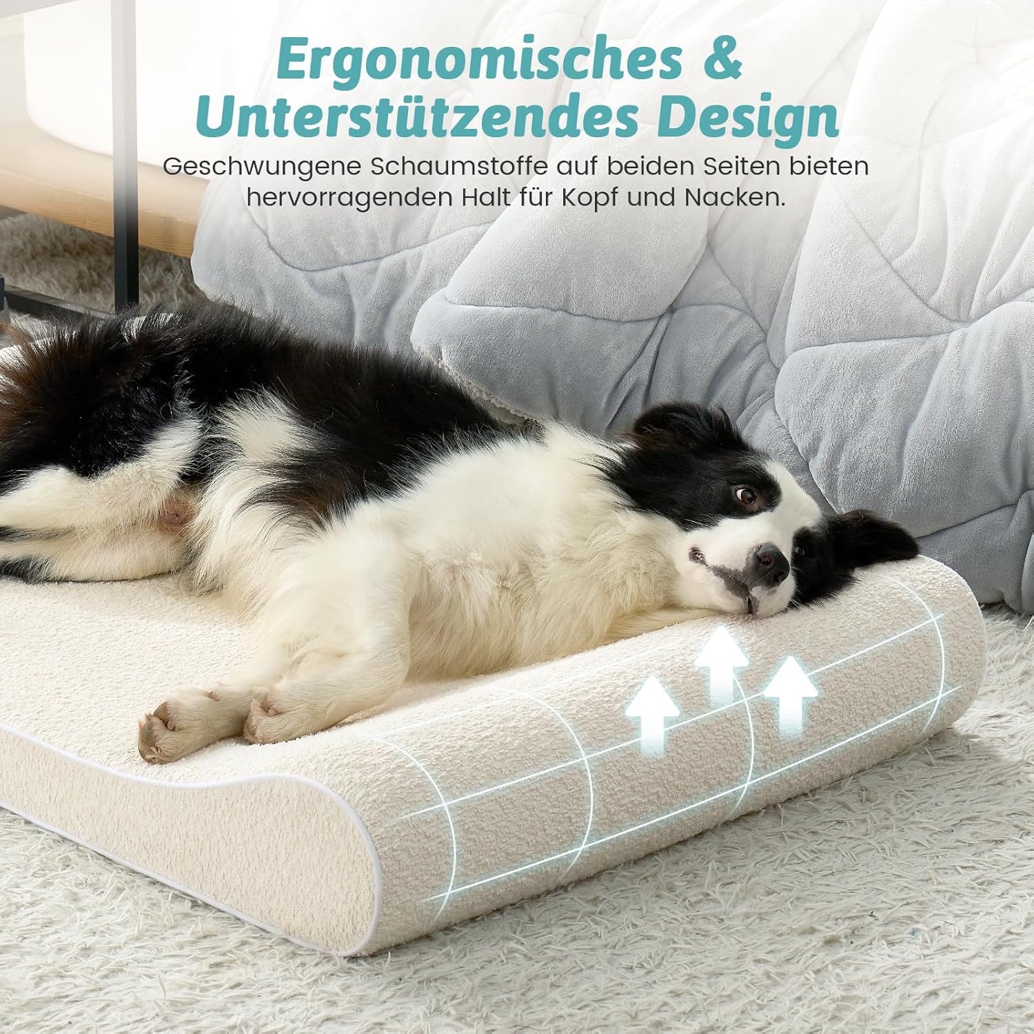 Thumbnail 3 de COZY KISS orthopädisches Hundebett für große Hunde, mit erhöhtem Rand, 114x76x15 cm – waschbare, wasserfeste & rutschfeste Hundematte