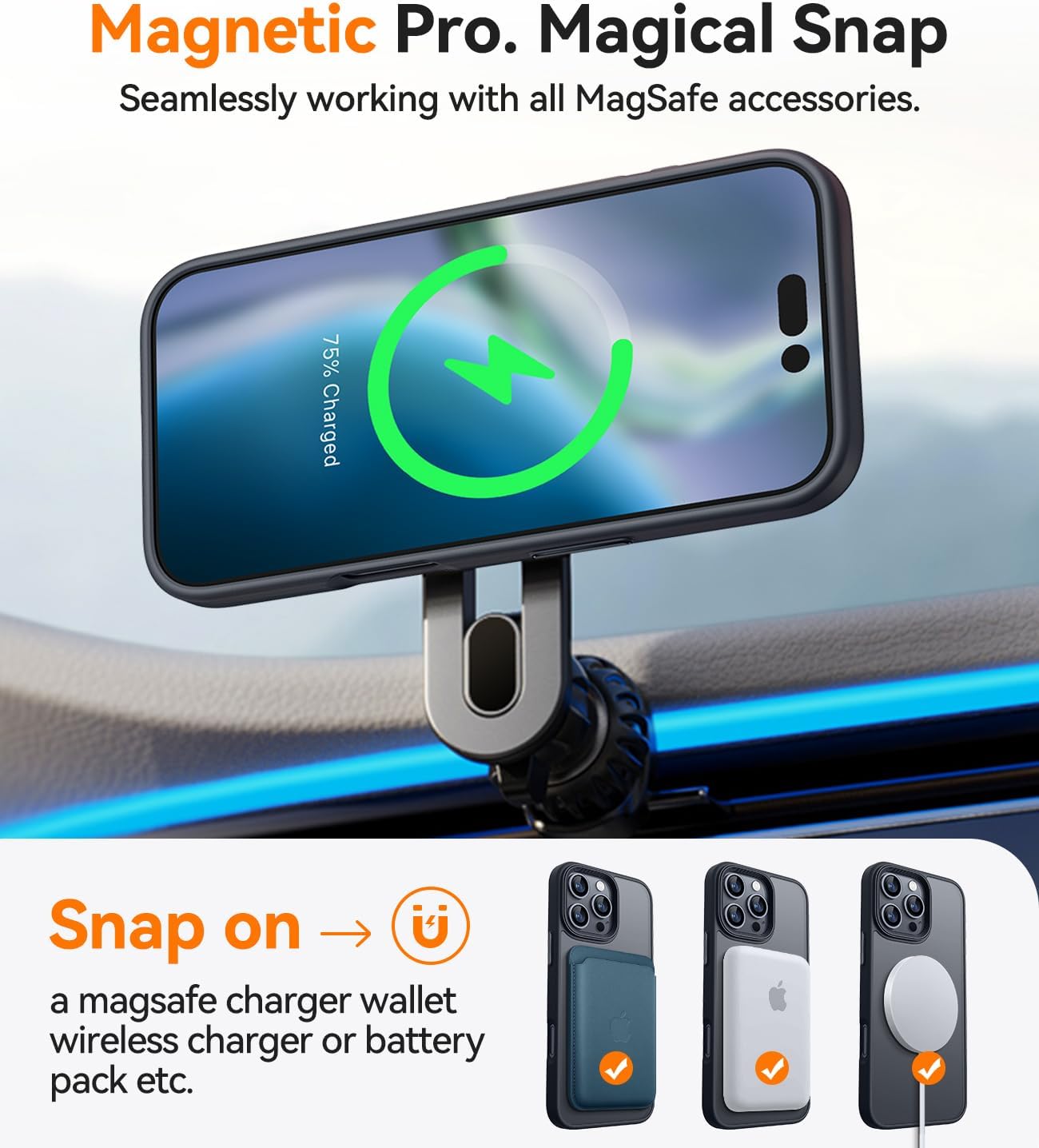 Detalle de CANSHN Coque Magnétique pour iPhone 16 Pro (6,3 pouces) – Revêtement mate, protection complète et compatibilité MagSafe