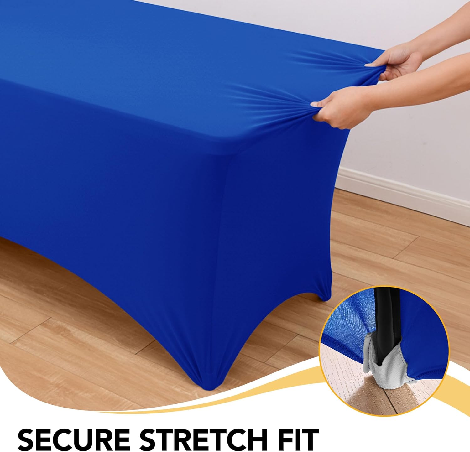 Thumbnail 2 de Dailyset 6-Pack Premium Royal Blue Spandex Tablecloths for 8ft Rectangular Tables