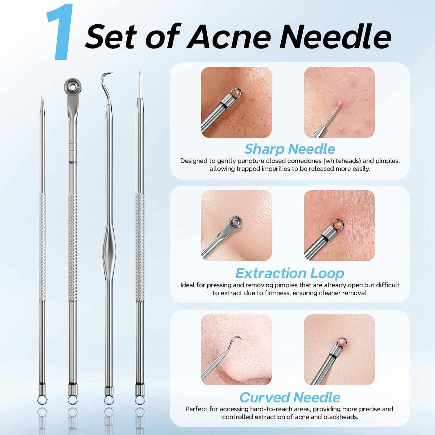 Detalle 2 de Mylzdobs Blackhead Remover Vacuum with 3 Suction Levels and 5 Probes – White