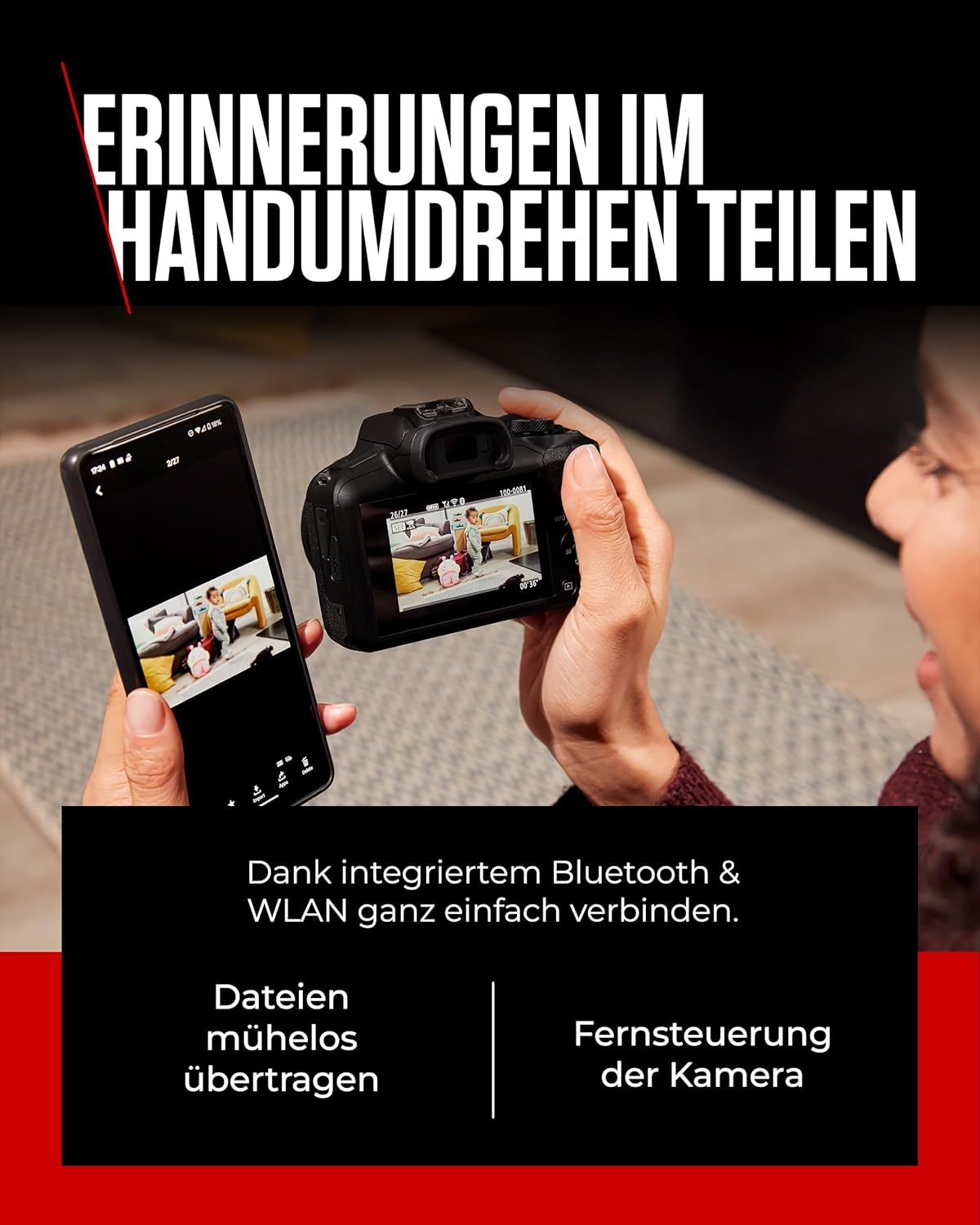Thumbnail 5 de Canon EOS R100 Kit mit RF-S 18-45mm F4.5-6.3 IS STM – kompakt, vielseitig, ready to shoot