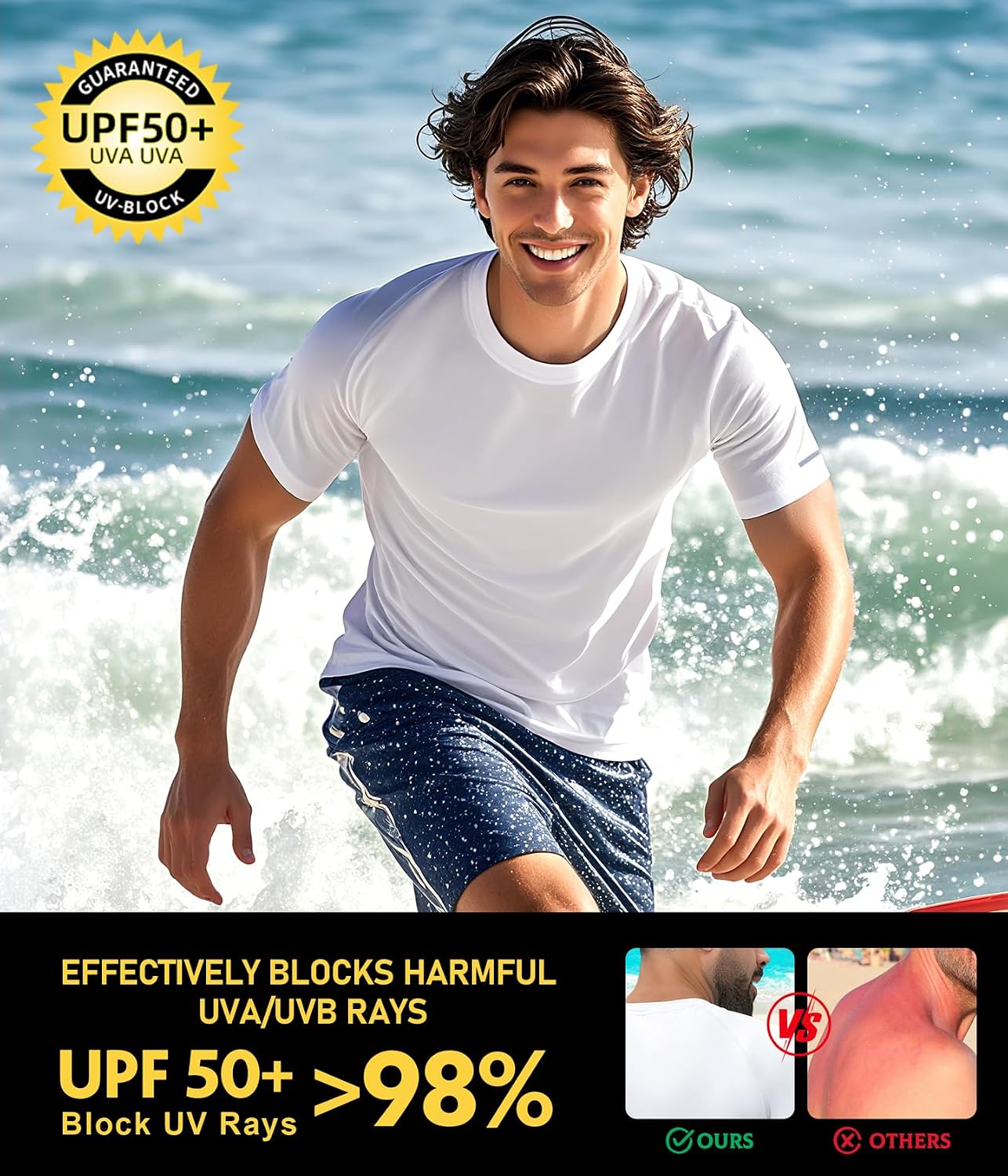 Thumbnail 3 de Boyzn 1–3 Pack Men's Rash Vest with UPF 50+ Sun Protection