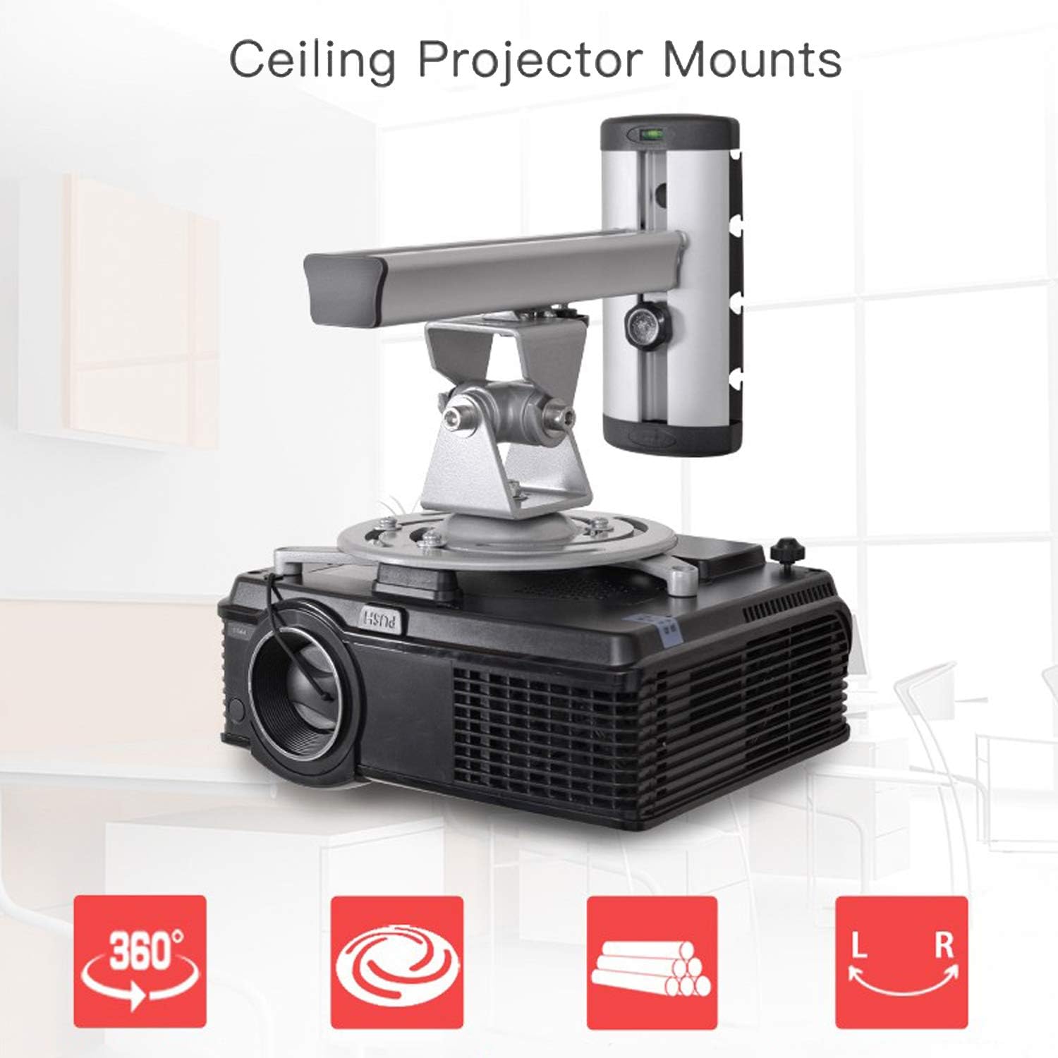 Thumbnail 6 de HFTEK FA03PRS : support mural universel pour vidéoprojecteur et projecteur